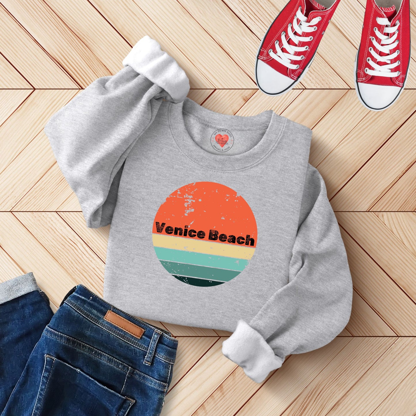 Venice Beach Distressed Unisex Sweatshirt
