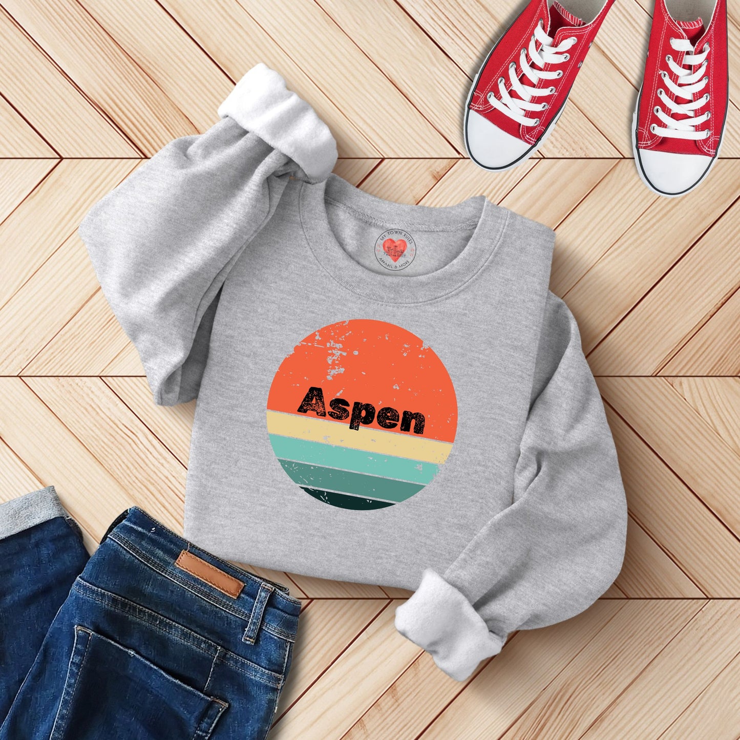 Aspen Distressed Unisex Sweashirt