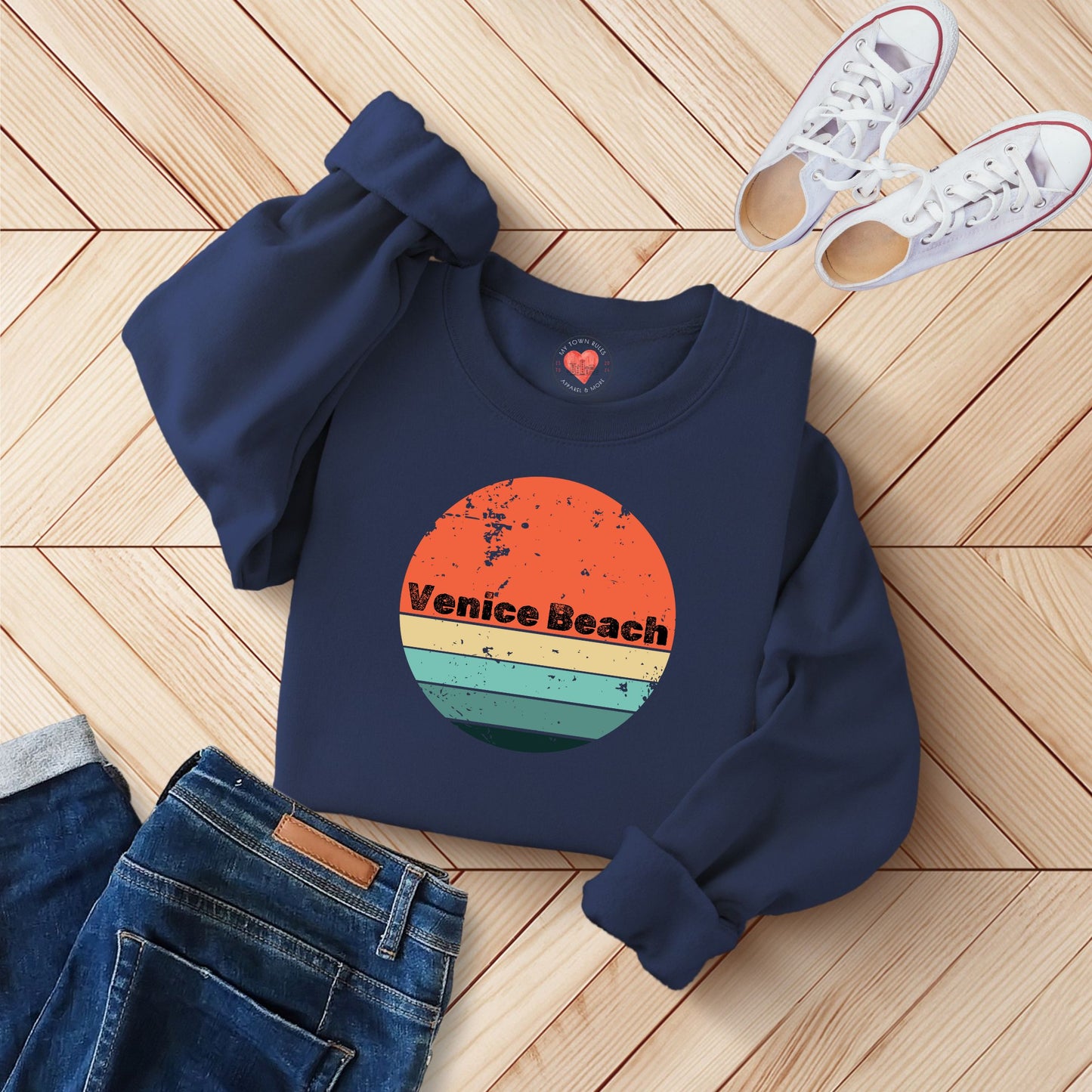 Venice Beach Distressed Unisex  Sweatshirt