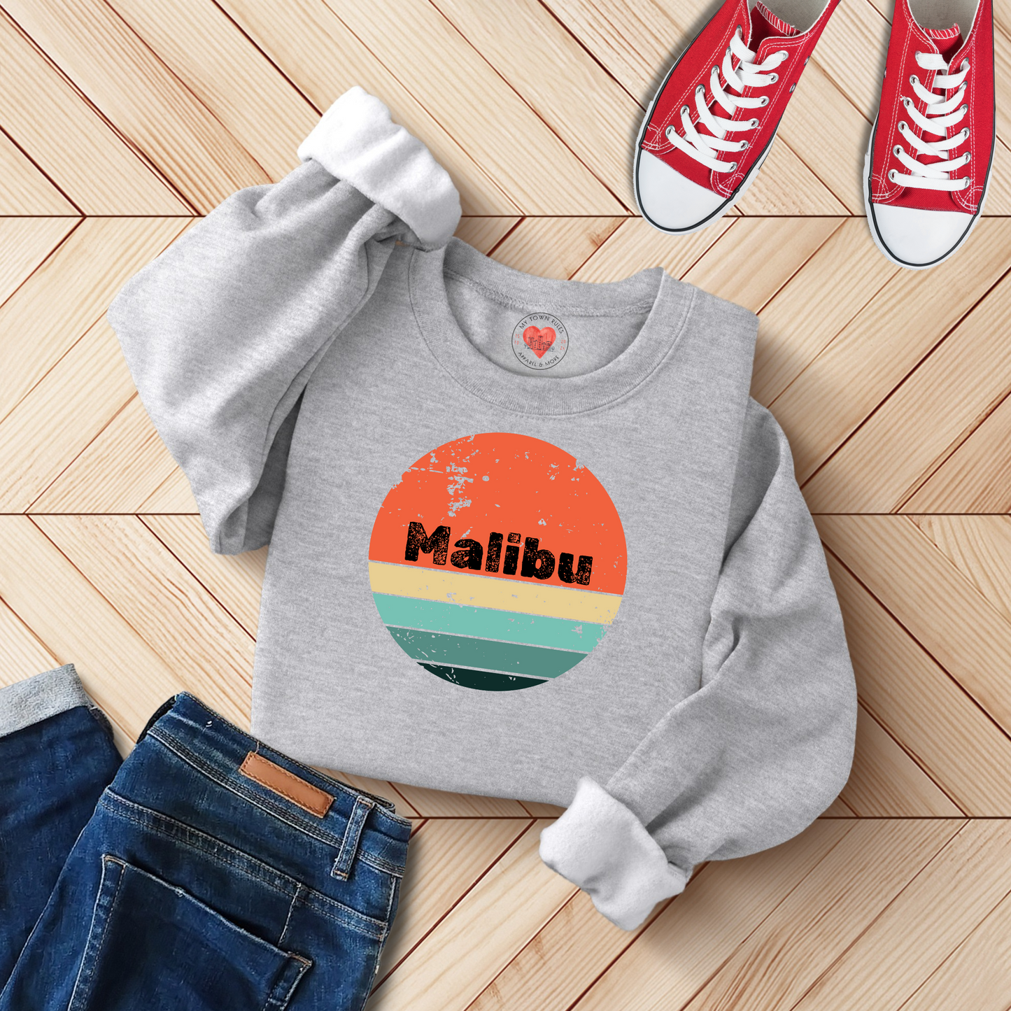 Malibu Distressed Unisex Sweatshirt