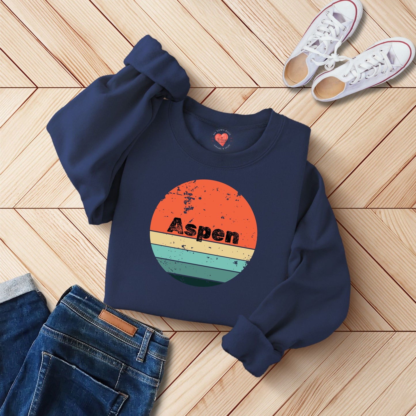 Aspen Distressed Unisex Sweashirt