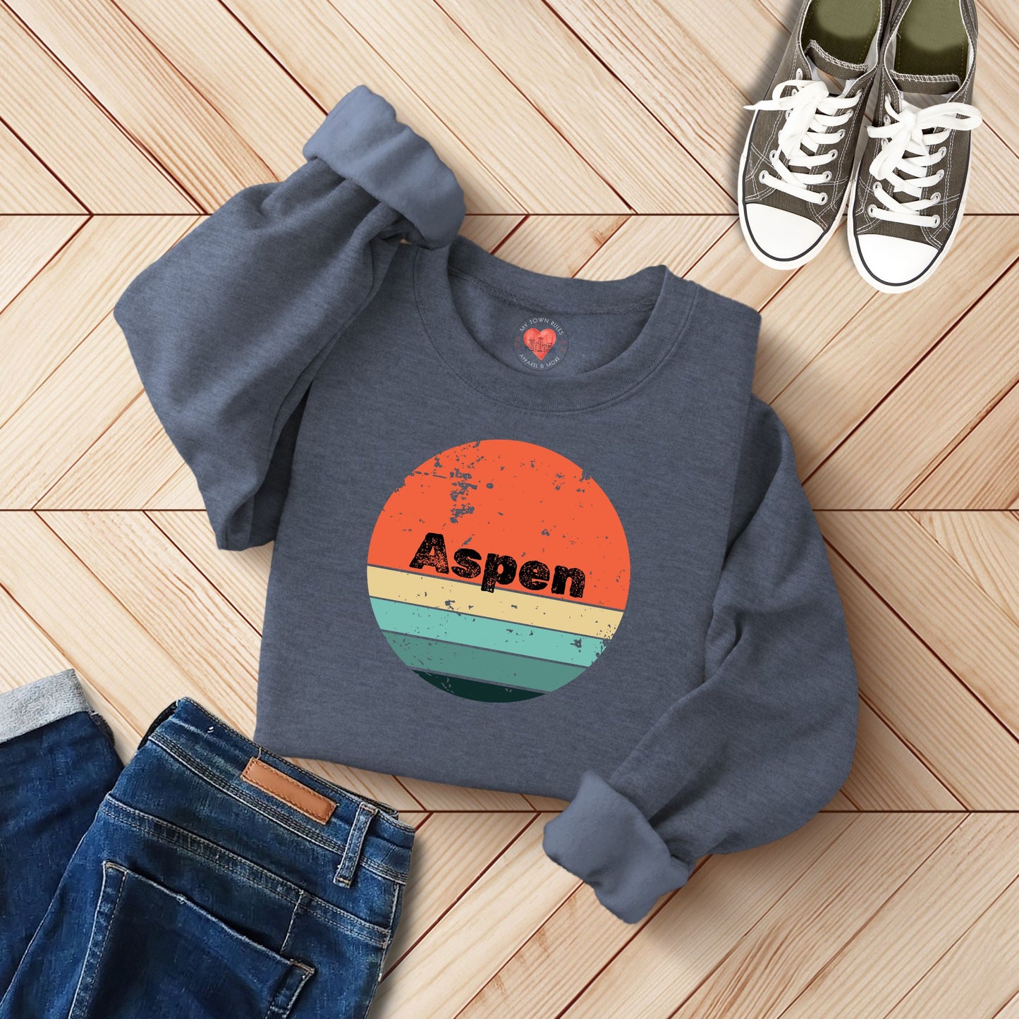 Aspen Distressed Unisex Sweashirt